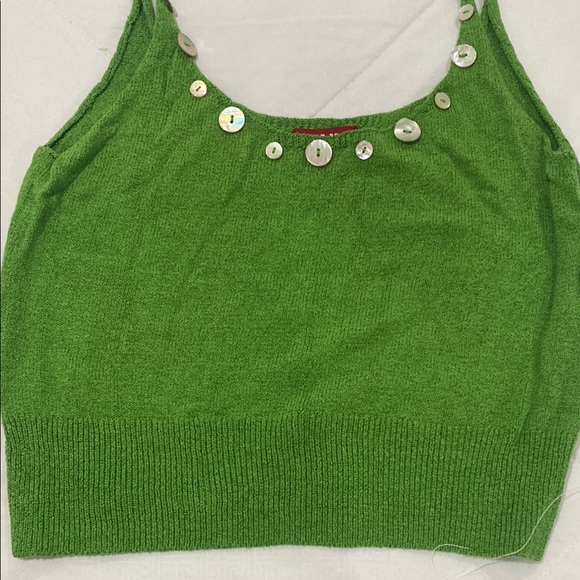 STAUD,Green Sleeveless Top with Button Accents USED - Picture 4 of 8